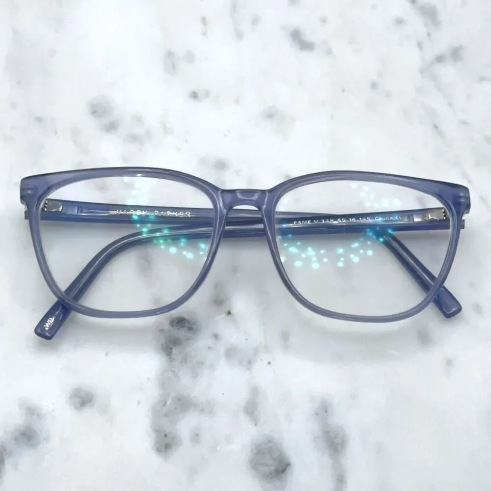Warby Parker Esme M 348 Blue Thistle Butterfly Eyeglasses Frames Only 55-16-145